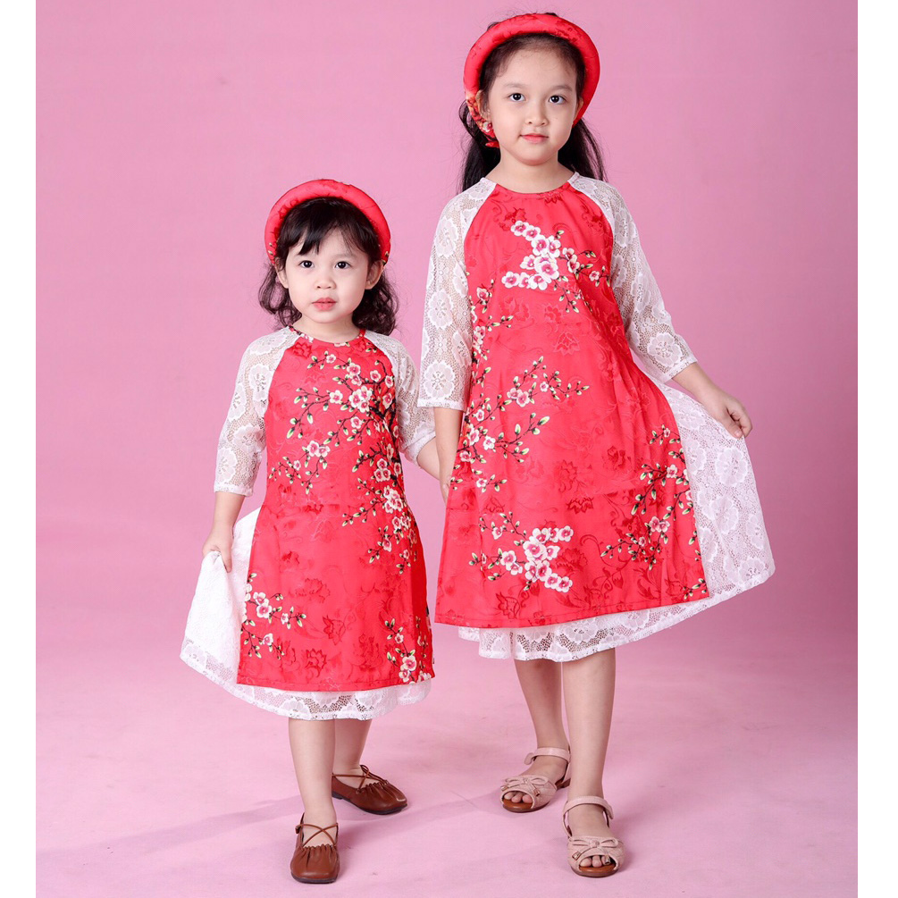 Áo dài tết cho bé gái Babystore88 Đầm cách tân trẻ em 1 2 3 4 5 6 7 8 tuổi   TẶNG KÈM BỜM NGỌC  CT7  Shopee Việt Nam