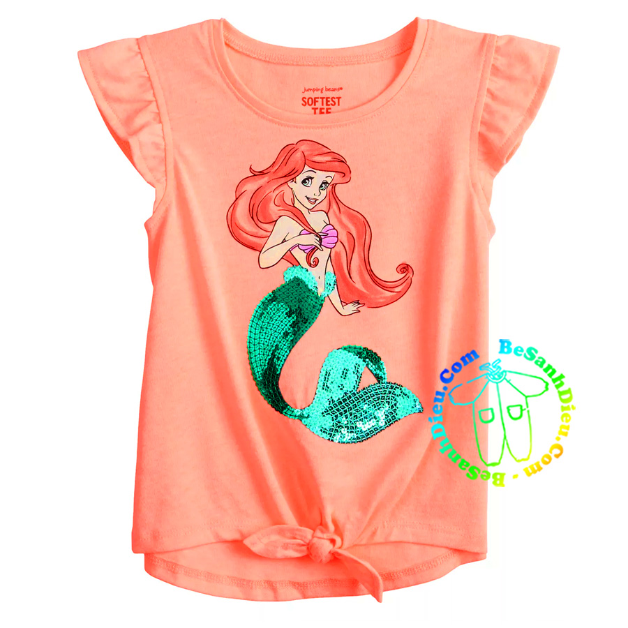 Áo bé gái hoạt hình Disney cực xinh hàng VN xuất xịn từ 9kg đến 13kg màu cam Neon tiên cá