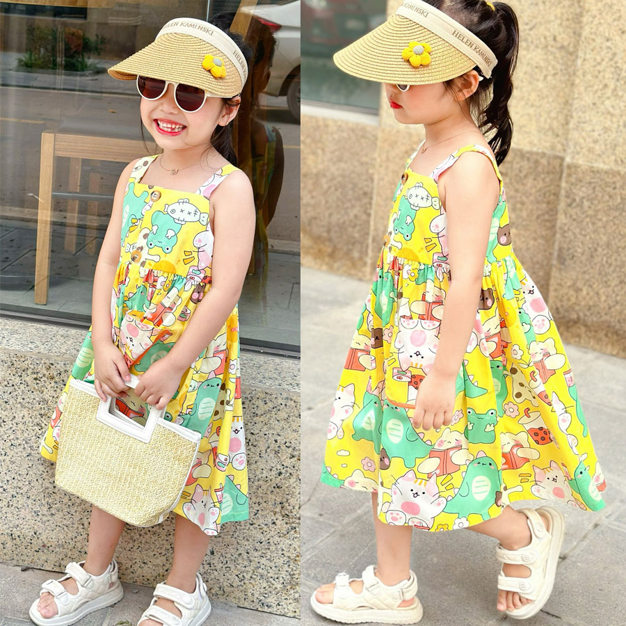 Mùa hè trẻ em mới của ca cao Hàn Quốc cô gái công chúa váy trẻ em không tay  vest trẻ em giả hai váy | Lumtics | Lumtics - Đặt hàng